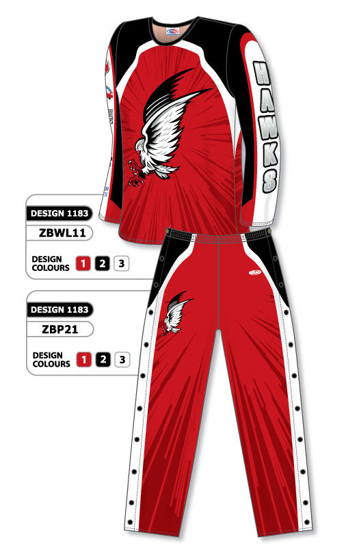 Athletic Knit Sublimated Long Sleeve Basketball Warm Up Set Design 1183 (ZBWLS11-1183)
